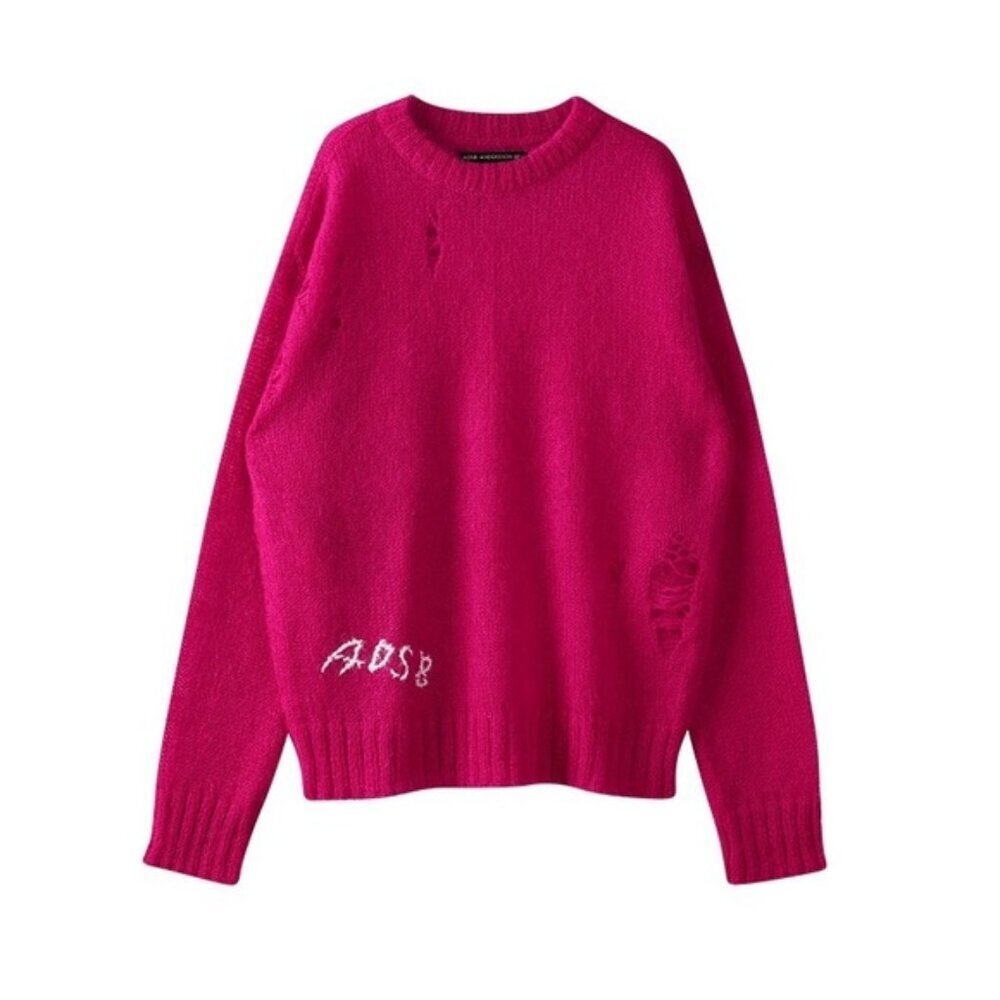NEW SSENSE ANDERSSON BELL large cherry red crew neck sweater ssense